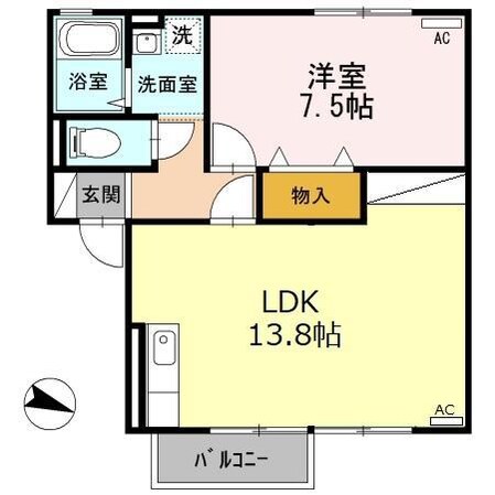 下沼山津 徒歩2分 2階の物件間取画像